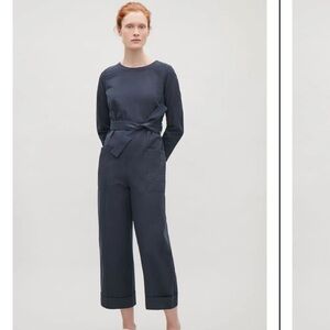 COS (Collection of Styles) Navy Cotton Belted Jumpsuit 
Size 8